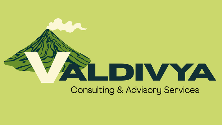Valdivya Consulting & Advisory Services banner with volcano